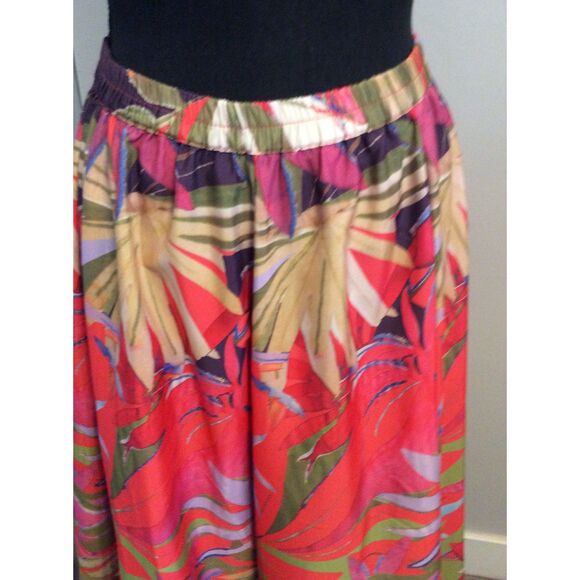 Rachel Zoe Maxi Skirt Full floral Tropical Vaca Cruise Summer Large L Bright - Picture 3 of 4